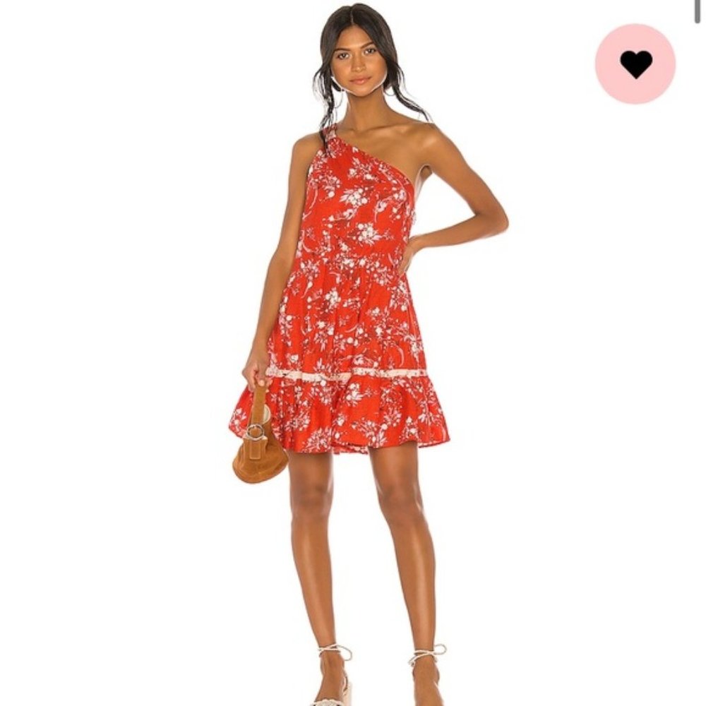 Free People All Mine One Shoulder Red Minidress S